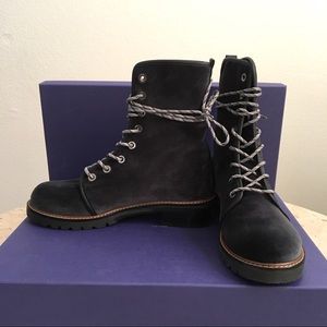 stuart weitzman velvet combat boots